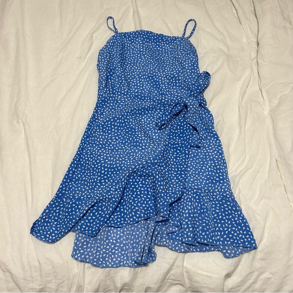 Blue tie dress